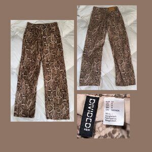 H&M Snake Print Denim Pants